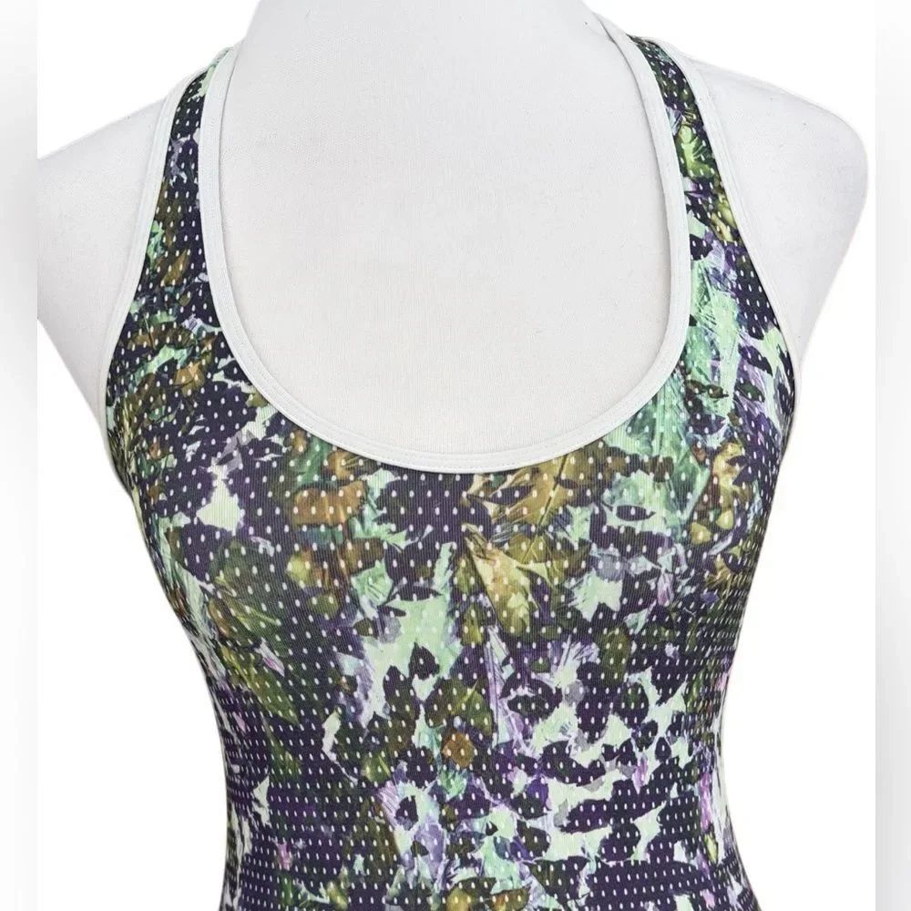 Lululemon Cool Racerback tank top, "Floral Sport White Multi-Color" pattern sz 4 - Picture 4 of 8